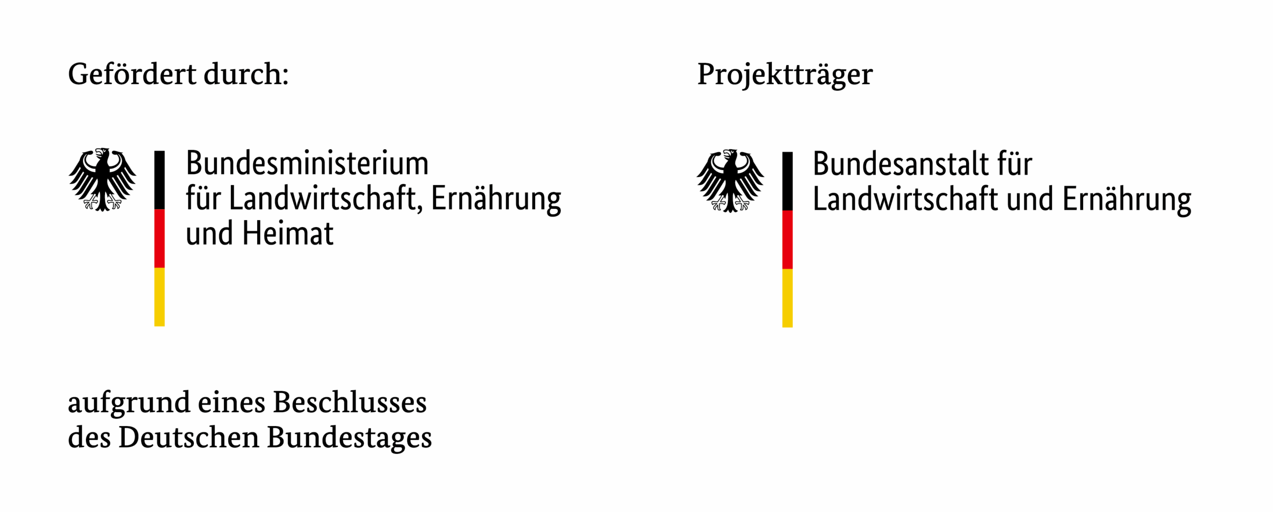 Kombilogo - Förderlogo BMLEH mit Projektträger-BLE - deutsch im png Format